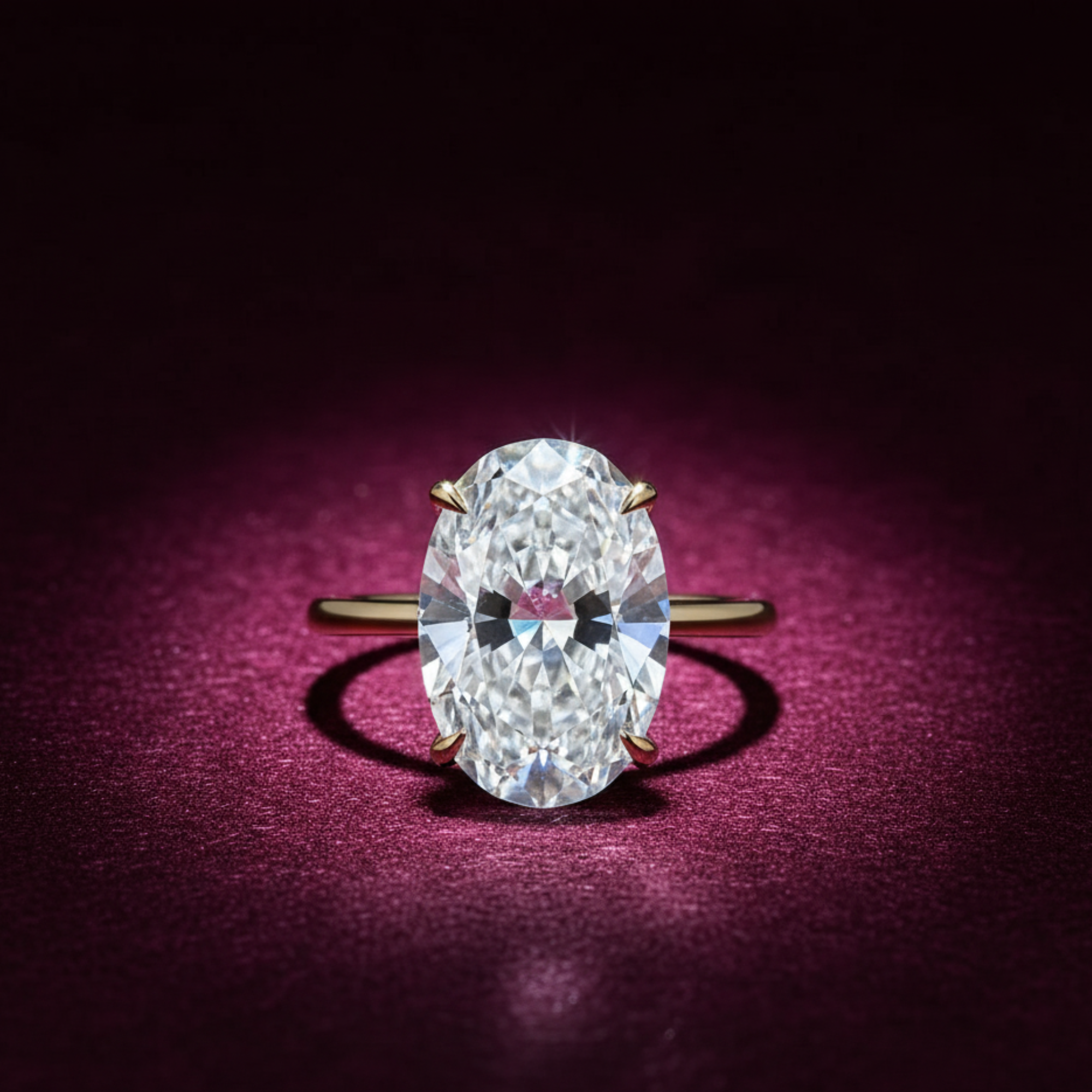 Oval Cut Lab Grown Diamond Solitaire Engagement Ring – Classic Oval Diamond Ring in Gold – Lustraa’s Elegant Oval Solitaire