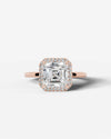 2 Carat Lab Grown Asscher Cut Diamond Halo Ring