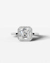 2 Carat Lab Grown Asscher Cut Diamond Halo Ring