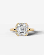 2 Carat Lab Grown Asscher Cut Diamond Halo Ring
