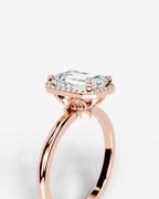 2 Carat Lab Grown Emerald Cut Diamond Halo Ring