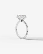 2 Carat Lab Grown Emerald Cut Diamond Halo Ring