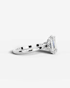 2 Carat Lab Grown Emerald Cut Diamond Halo Ring