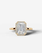 2 Carat Lab Grown Emerald Cut Diamond Halo Ring