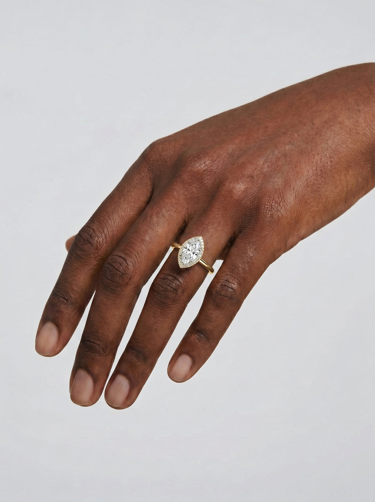 2 Carat Lab Grown Marquise Cut Diamond Halo Ring