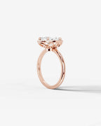 2 Carat Lab Grown Marquise Cut Diamond Halo Ring