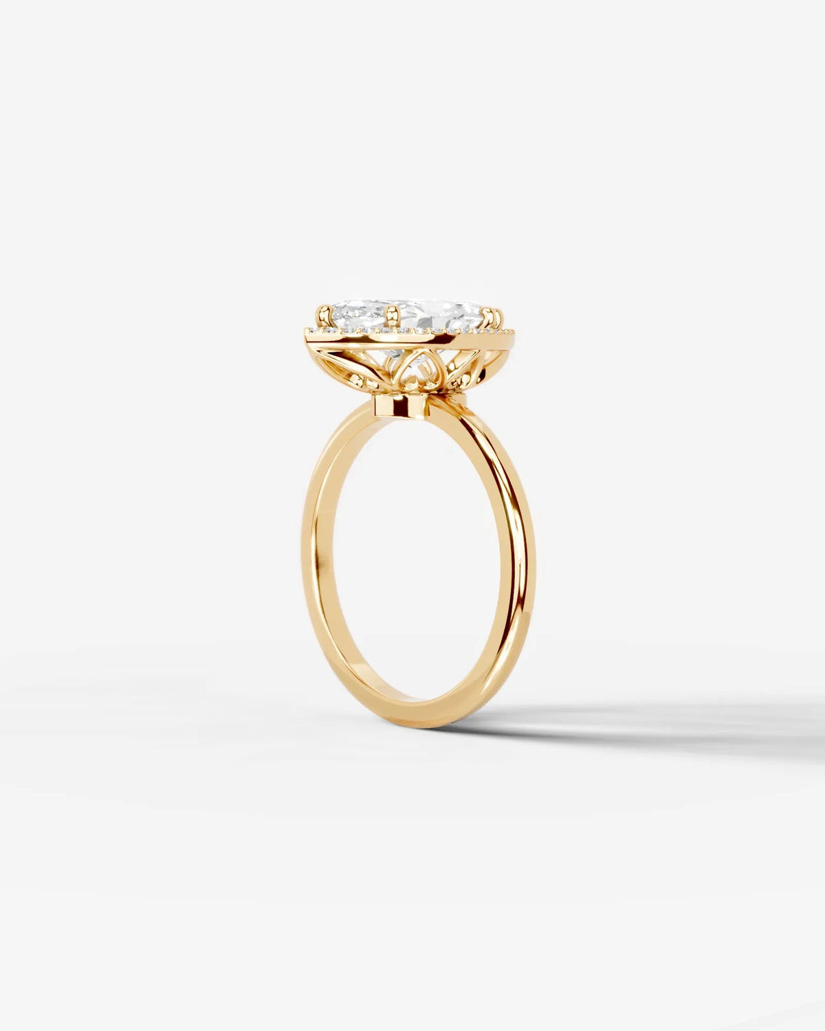 2 Carat Lab Grown Marquise Cut Diamond Halo Ring