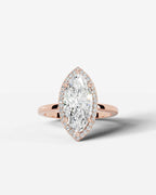 2 Carat Lab Grown Marquise Cut Diamond Halo Ring