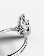 2 Carat Lab Grown Marquise Cut Diamond Halo Ring
