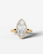 2 Carat Lab Grown Marquise Cut Diamond Halo Ring