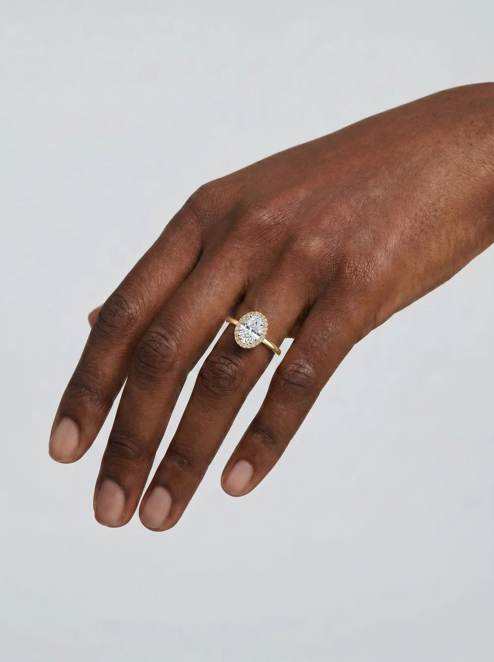 2 Carat Lab Grown Oval Diamond Halo Ring