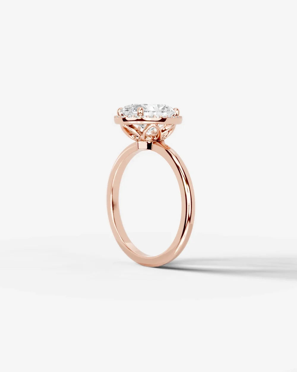 2 Carat Lab Grown Oval Diamond Halo Ring