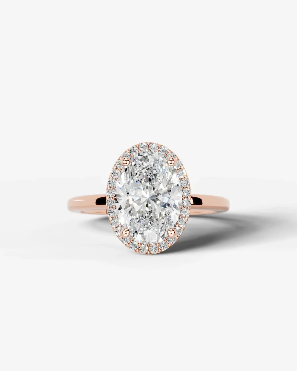 2 Carat Lab Grown Oval Diamond Halo Ring