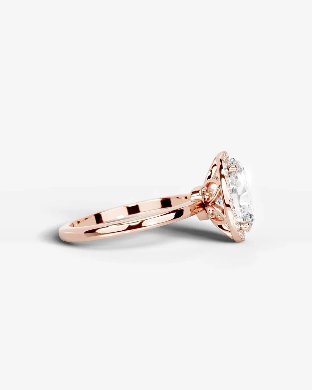2 Carat Lab Grown Oval Diamond Halo Ring