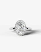 2 Carat Lab Grown Oval Diamond Halo Ring