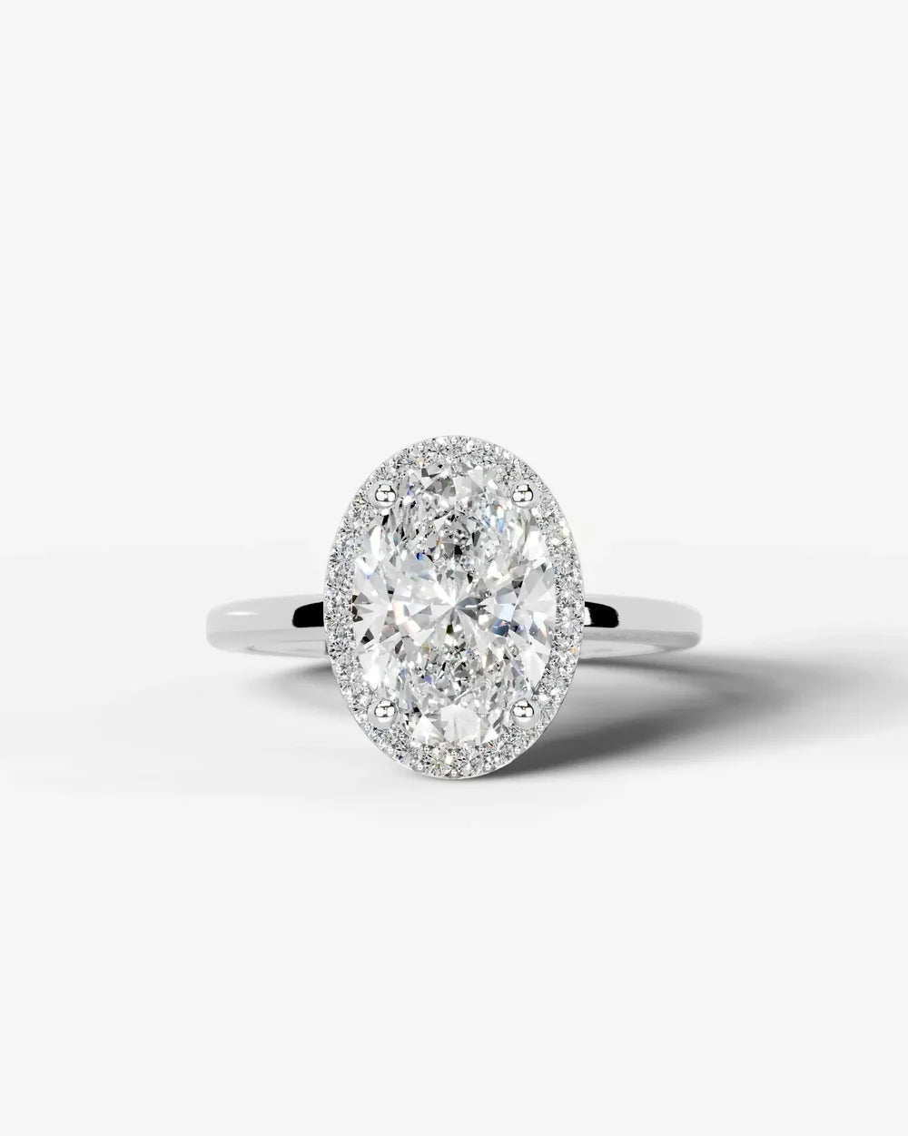 2 Carat Lab Grown Oval Diamond Halo Ring