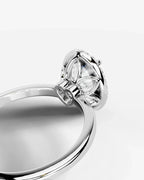 2 Carat Lab Grown Oval Diamond Halo Ring