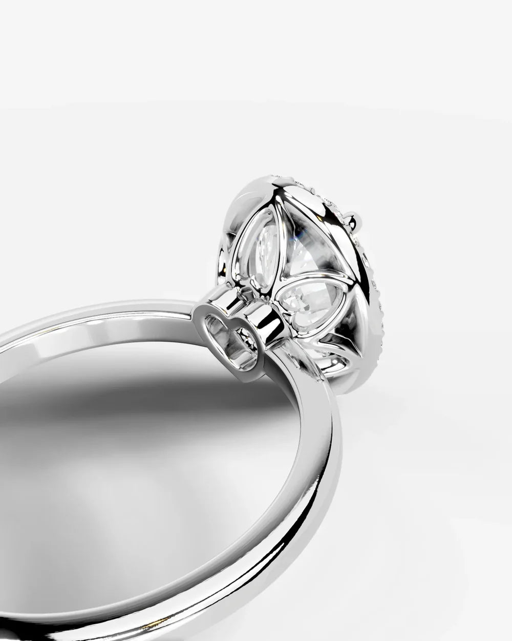 2 Carat Lab Grown Oval Diamond Halo Ring