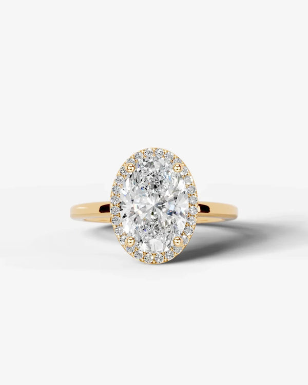 2 Carat Lab Grown Oval Diamond Halo Ring