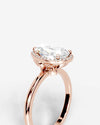 2 Carat Lab Grown Pear Cut Diamond Halo Ring
