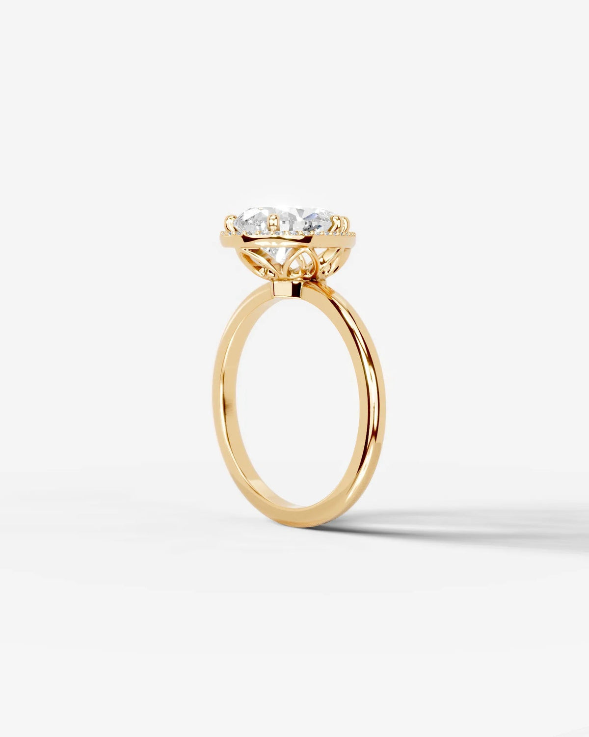 2 Carat Lab Grown Pear Cut Diamond Halo Ring