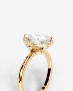 2 Carat Lab Grown Pear Cut Diamond Halo Ring