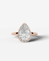 2 Carat Lab Grown Pear Cut Diamond Halo Ring
