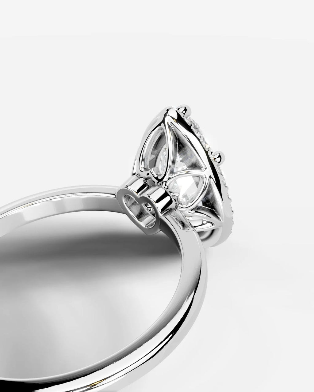 2 Carat Lab Grown Pear Cut Diamond Halo Ring
