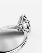 2 Carat Lab Grown Pear Cut Diamond Halo Ring