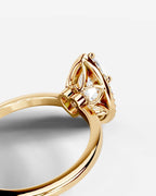 2 Carat Lab Grown Pear Cut Diamond Halo Ring