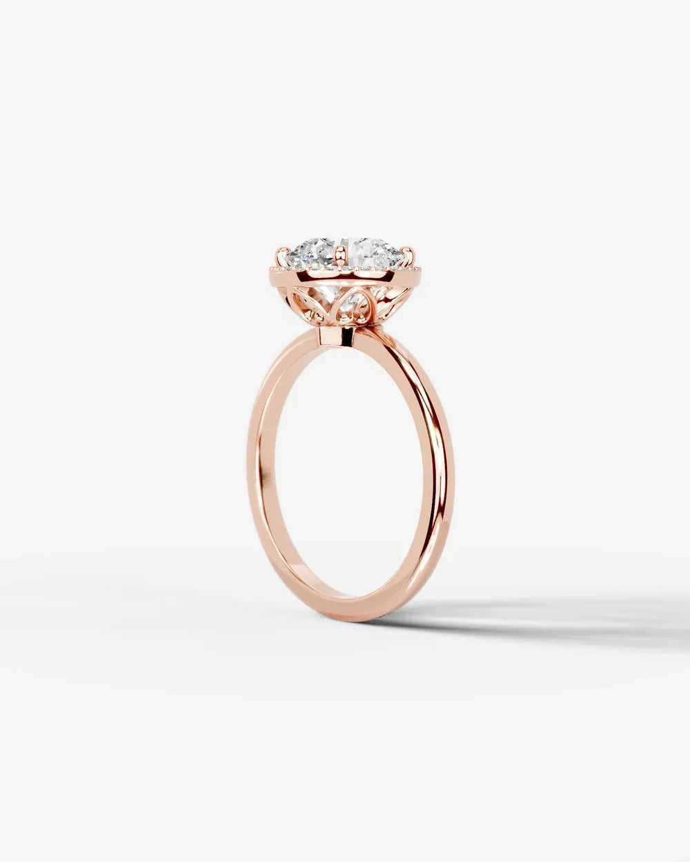 2 Carat Lab Grown Round Cut Diamond Halo Ring