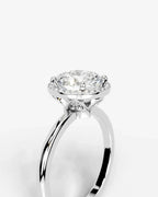 2 Carat Lab Grown Round Cut Diamond Halo Ring