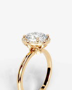 2 Carat Lab Grown Round Cut Diamond Halo Ring
