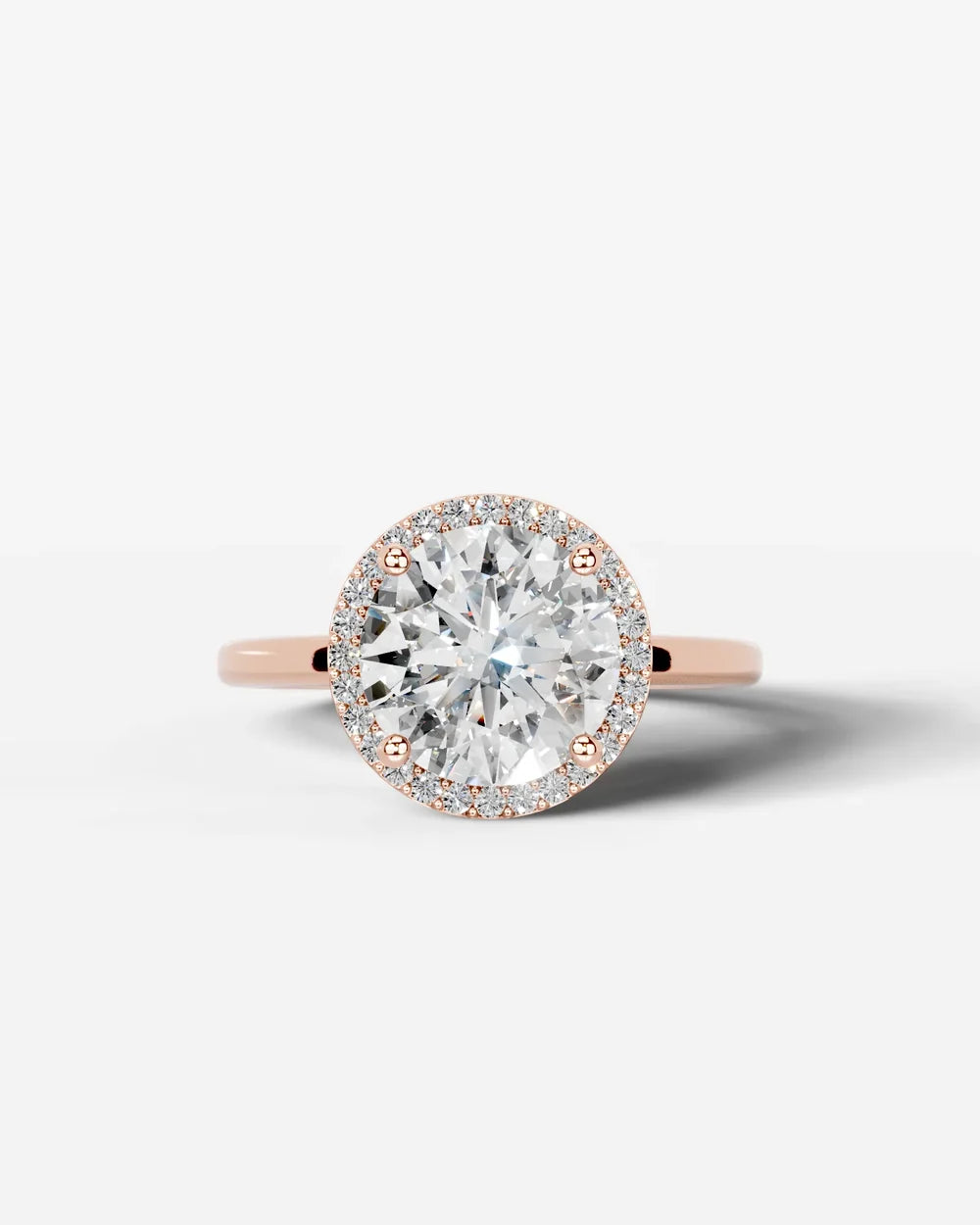 2 Carat Lab Grown Round Cut Diamond Halo Ring
