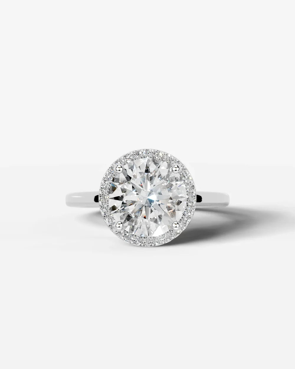 2 Carat Lab Grown Round Cut Diamond Halo Ring