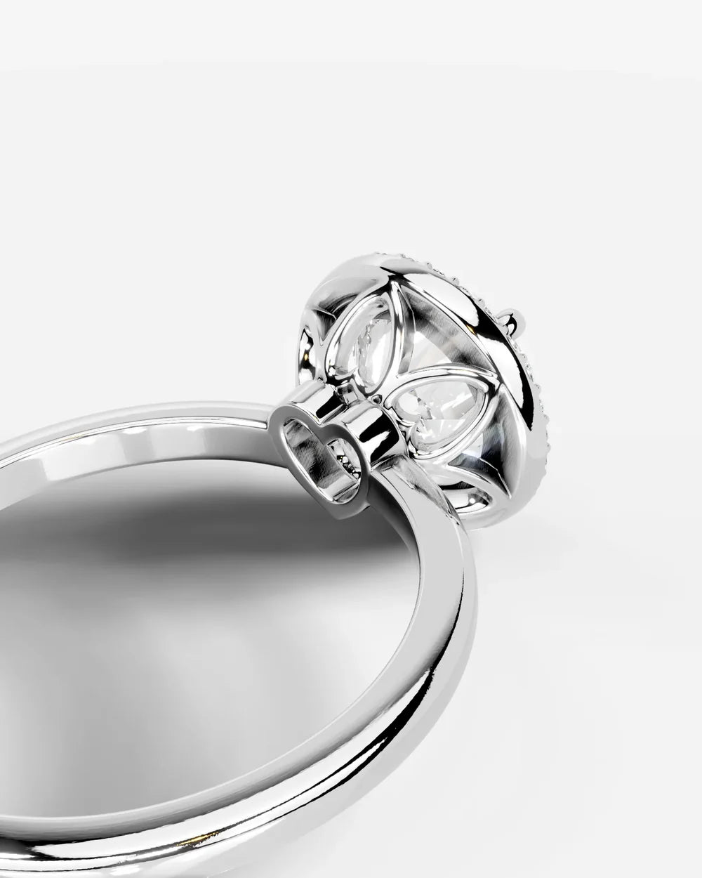 2 Carat Lab Grown Round Cut Diamond Halo Ring