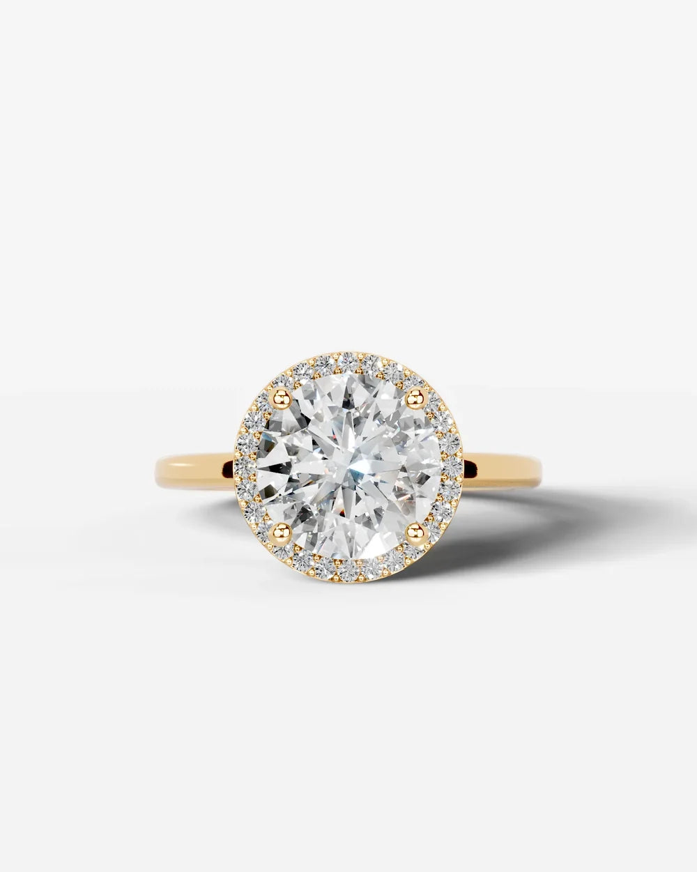 2 Carat Lab Grown Round Cut Diamond Halo Ring
