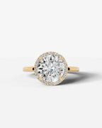 2 Carat Lab Grown Round Cut Diamond Halo Ring