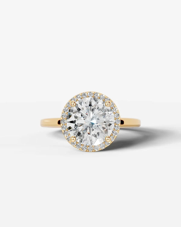 2 Carat Lab Grown Round Cut Diamond Halo Ring