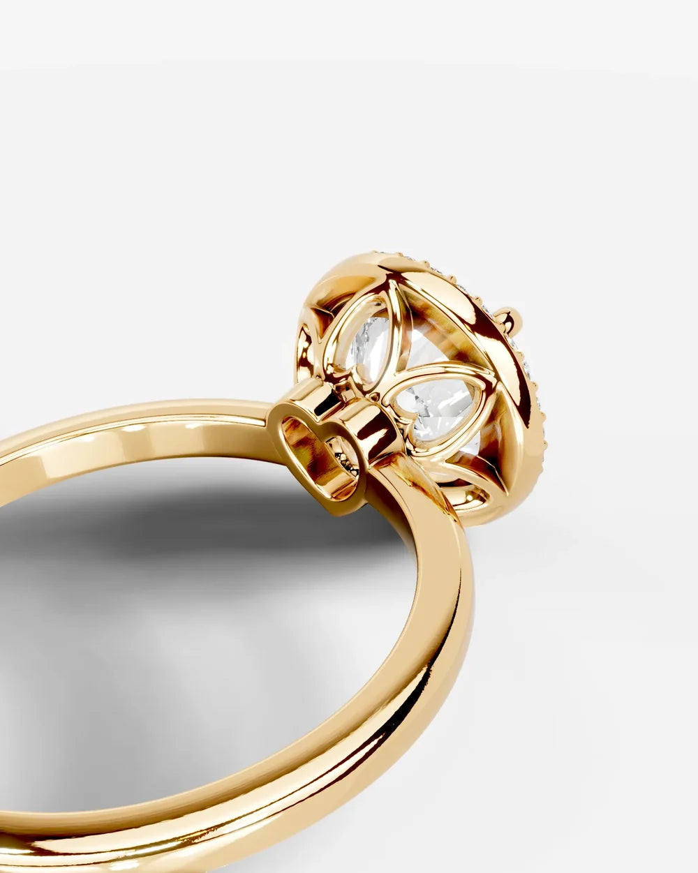 2 Carat Lab Grown Round Cut Diamond Halo Ring