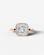 2 Carat Lab Grown Cushion Cut Diamond Halo Ring
