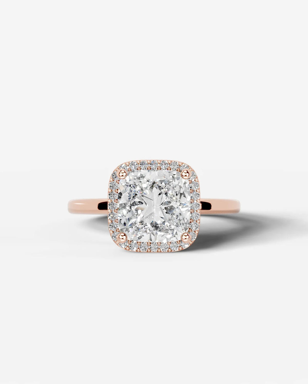 2 Carat Lab Grown Cushion Cut Diamond Halo Ring