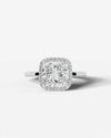 2 Carat Lab Grown Cushion Cut Diamond Halo Ring
