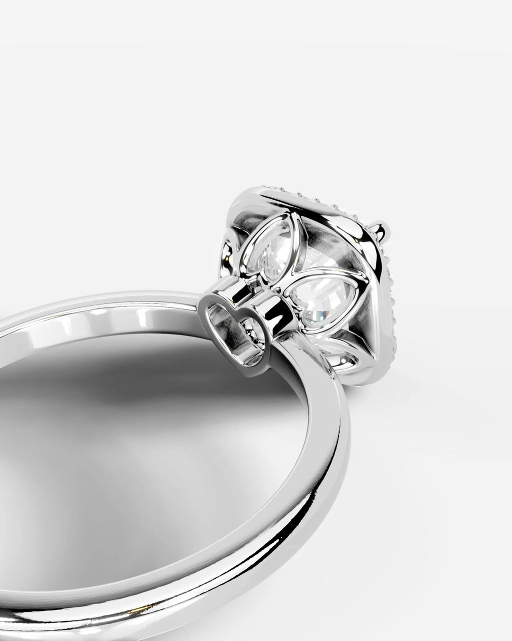 2 Carat Lab Grown Cushion Cut Diamond Halo Ring