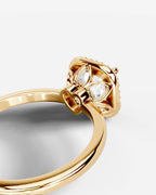 2 Carat Lab Grown Cushion Cut Diamond Halo Ring