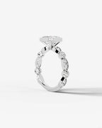 2 Carat Lab Grown Asscher Cut Bezel Set Diamond Ring