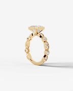 2 Carat Lab Grown Asscher Cut Bezel Set Diamond Ring
