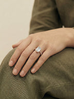 2 Carat Lab Grown Emerald Cut Bezel Set Diamond Ring