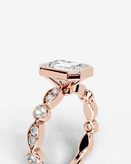 2 Carat Lab Grown Emerald Cut Bezel Set Diamond Ring