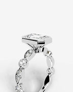 2 Carat Lab Grown Emerald Cut Bezel Set Diamond Ring